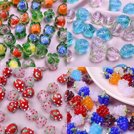 Glass fruit beads