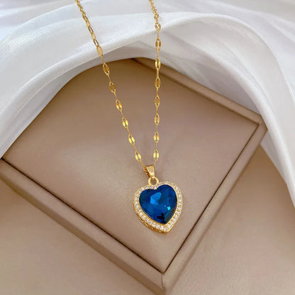 Heart necklace blue