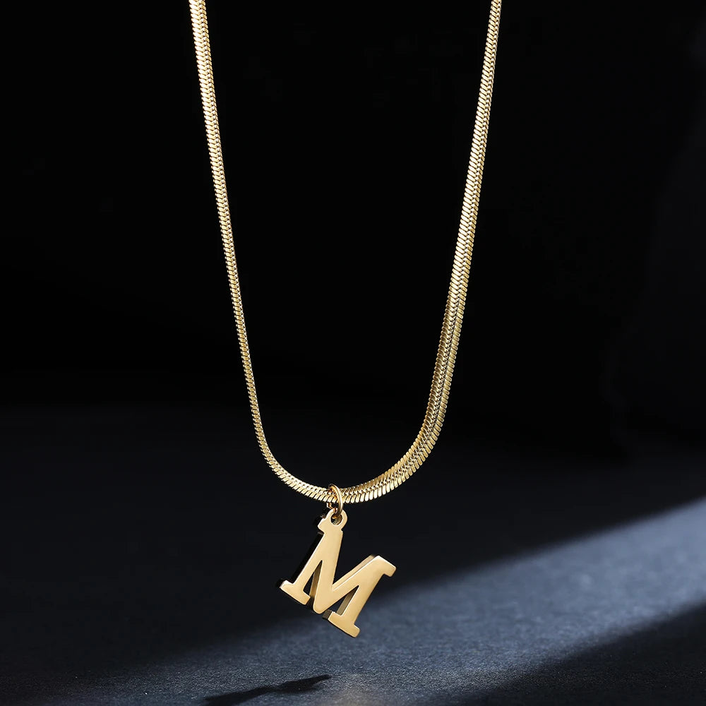 Gold letter a necklace