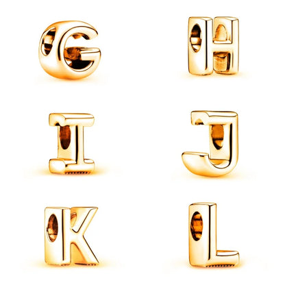 Alphabet beads gold