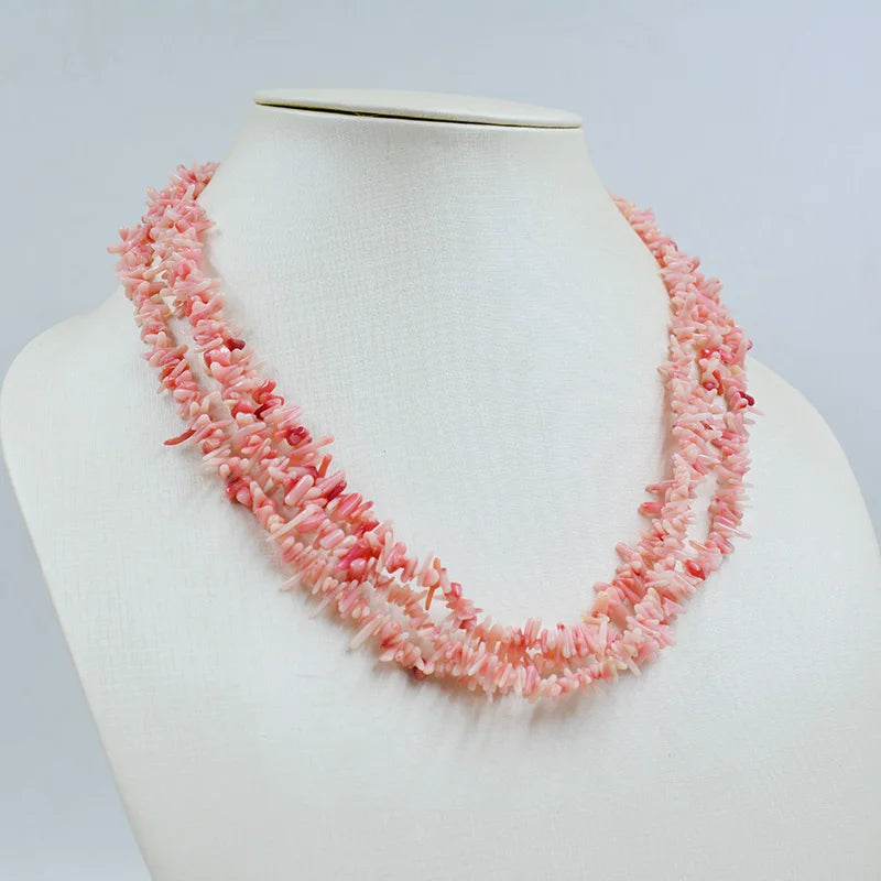 Pink stone necklace