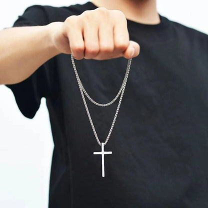 Cross silver necklace