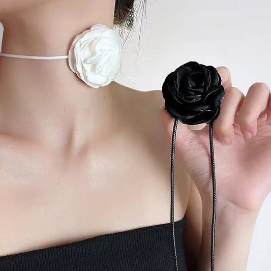 Black flower necklace