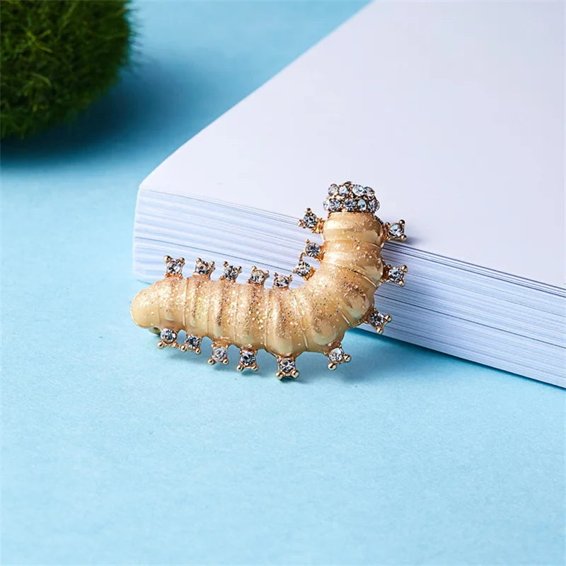 Caterpillar brooch