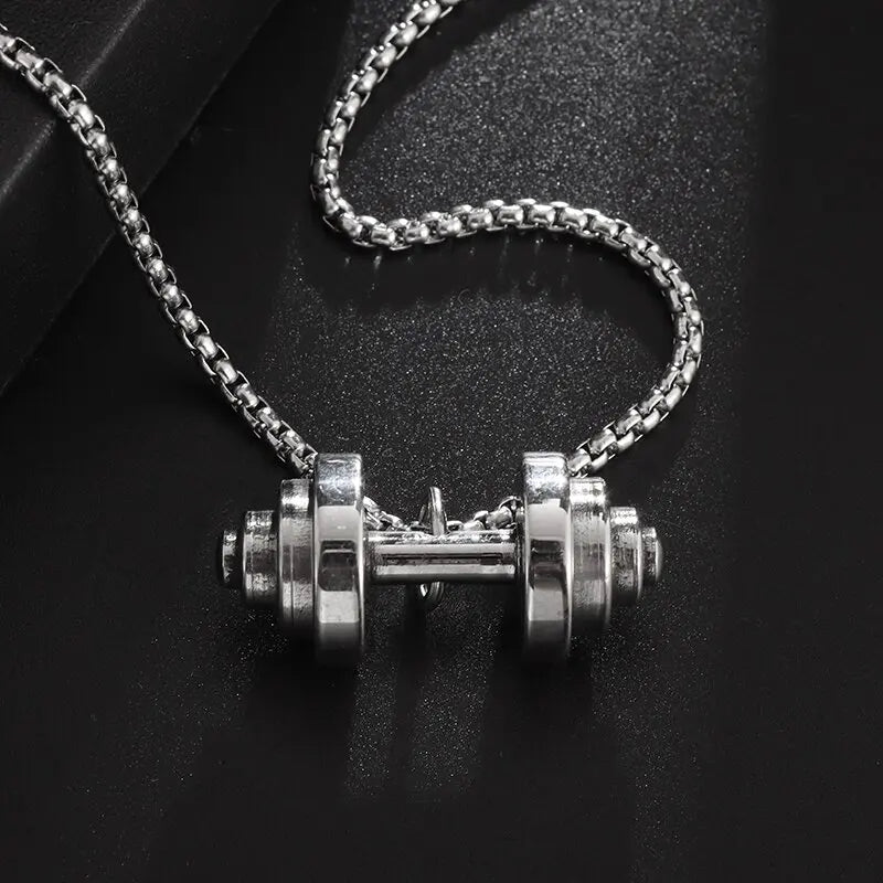 Barbell necklace