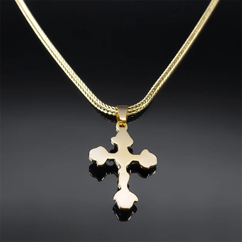 Necklace with cross and heart