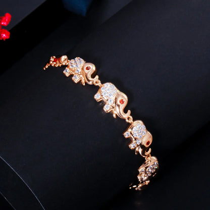 Gold elephant bracelet