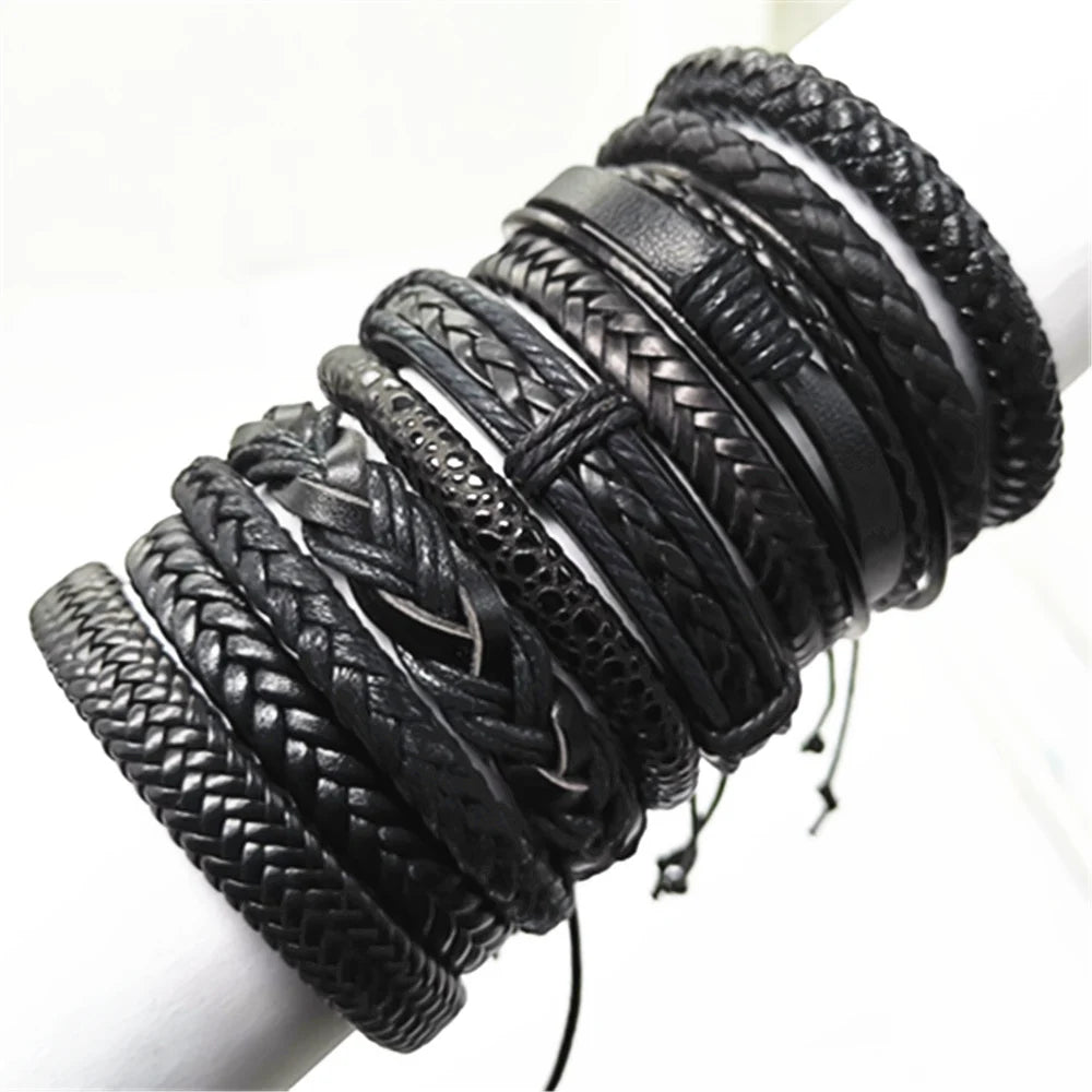 Black leather bracelet