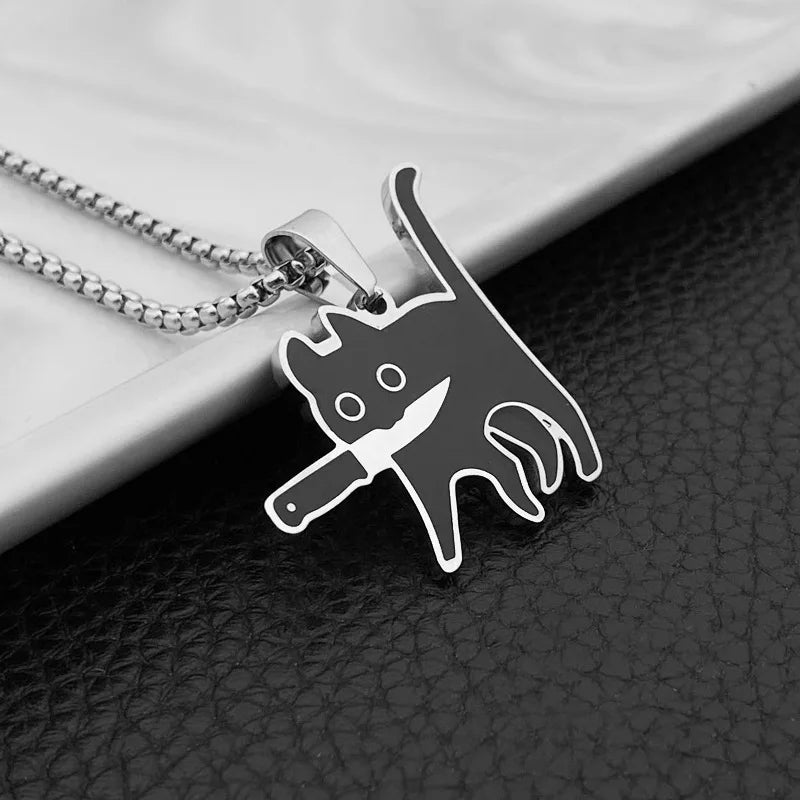 Black cat necklace