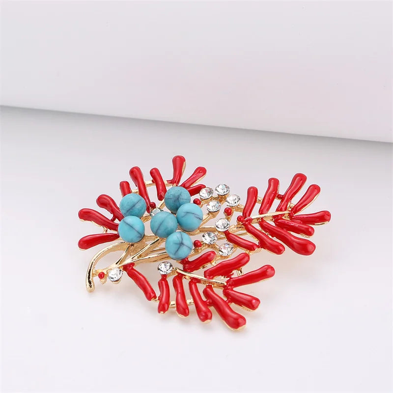 Coral brooch