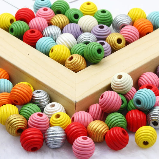 Colored wood beads