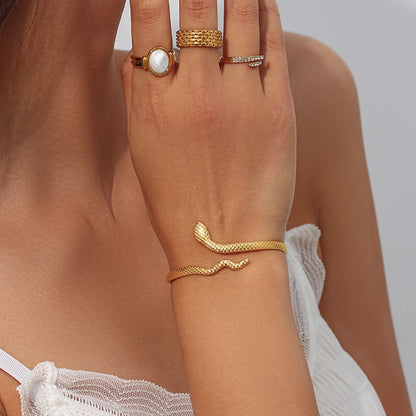 Gold snake bracelet