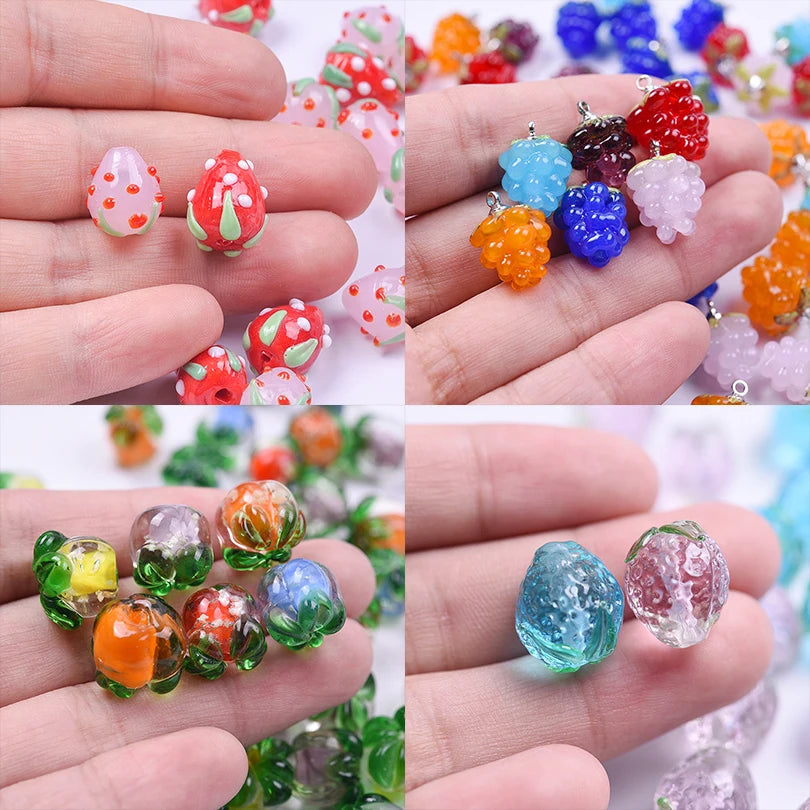 Glass fruit beads