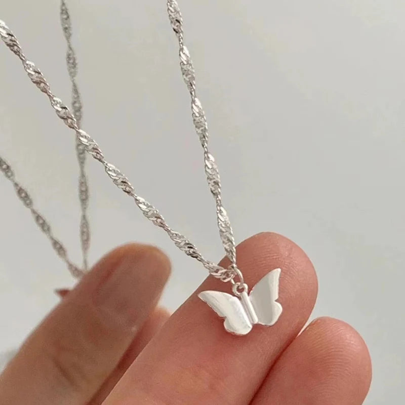 Sterling silver butterfly necklace