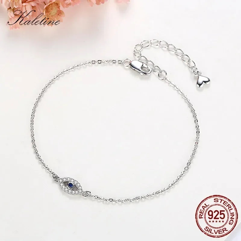 Silver evil eye bracelet