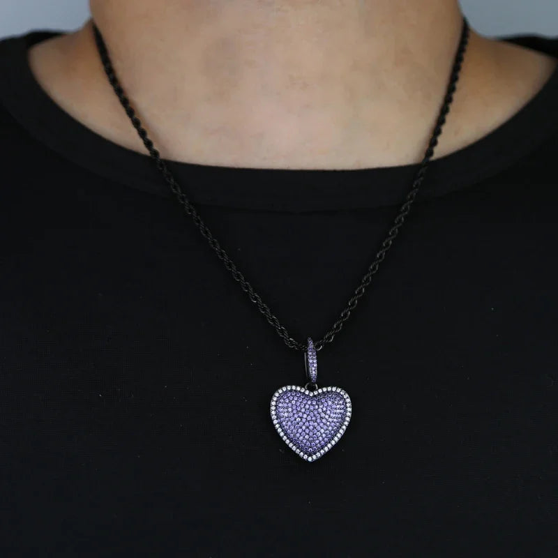 Purple heart necklace