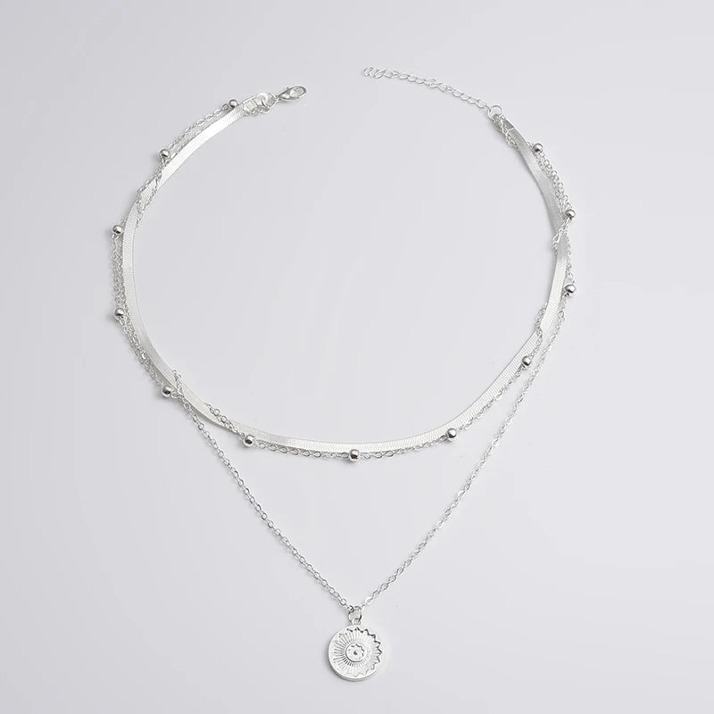 Sterling silver layered necklace