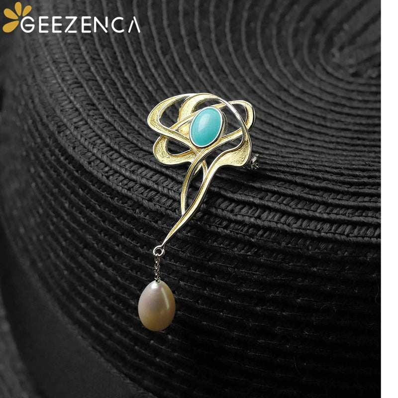 Moonstone brooch