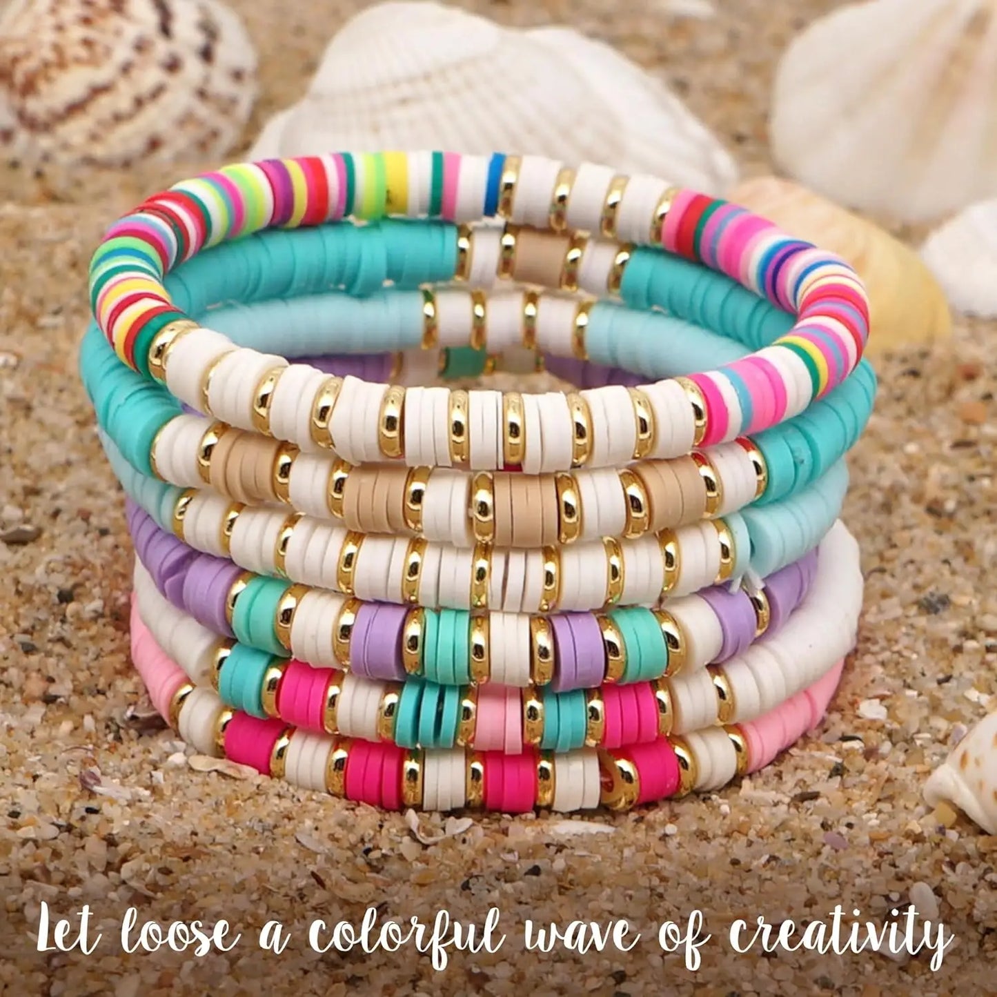 Clay bead bracelet making kit