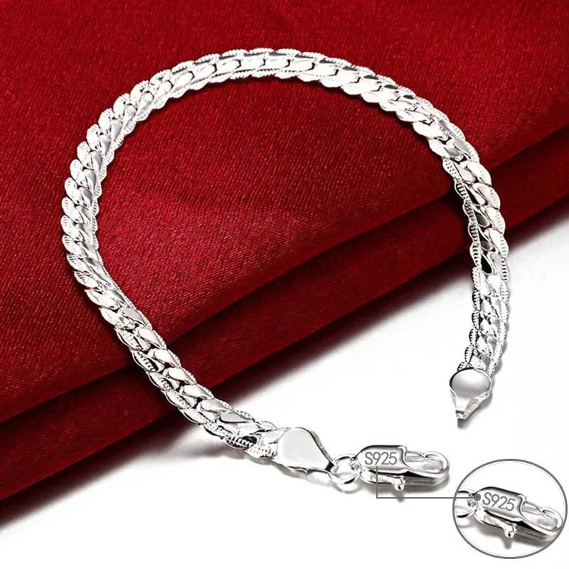 Silver chain bracelets