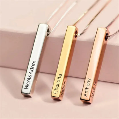 Engravable bar necklace