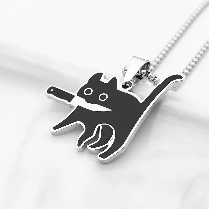 Black cat necklace