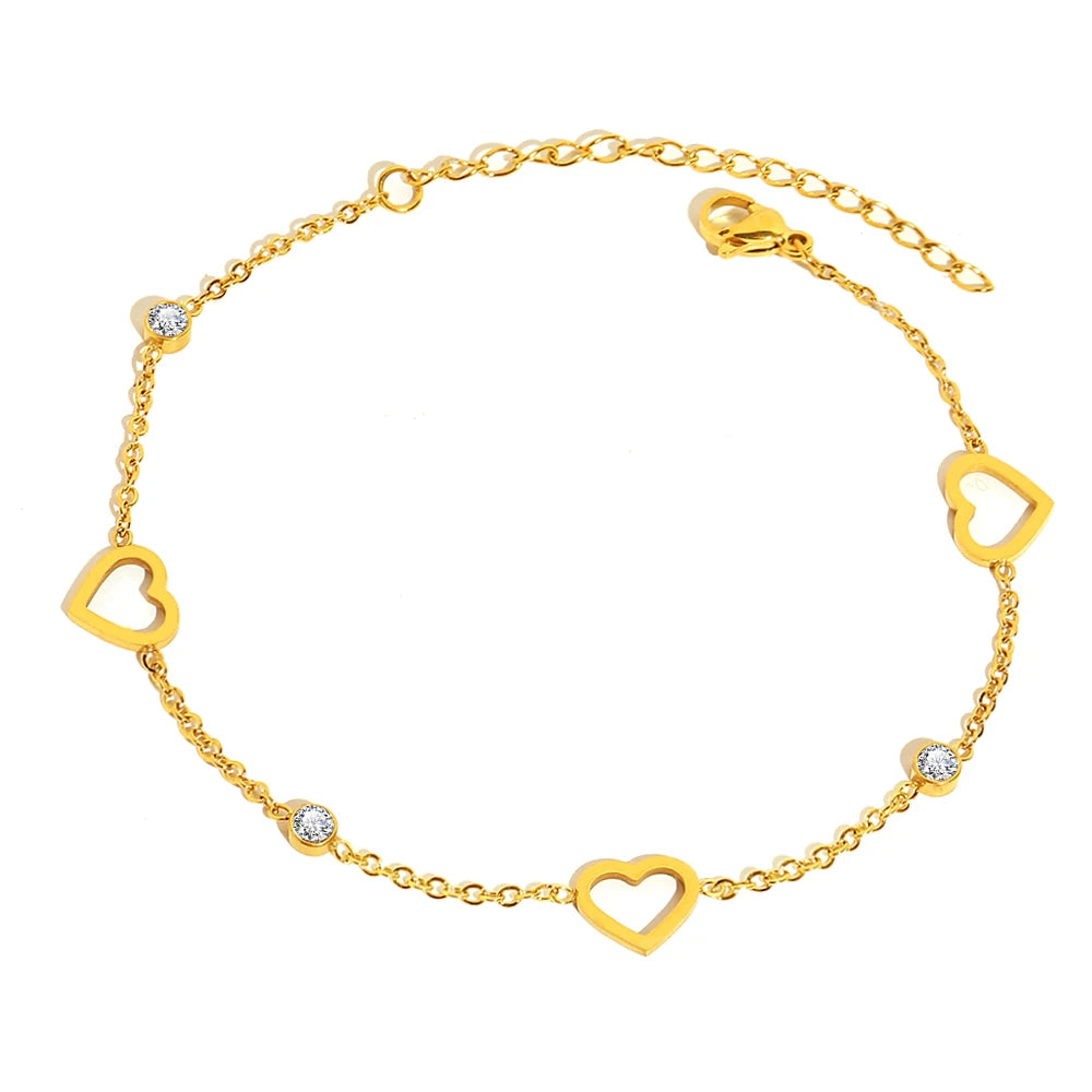 Heart chain bracelet