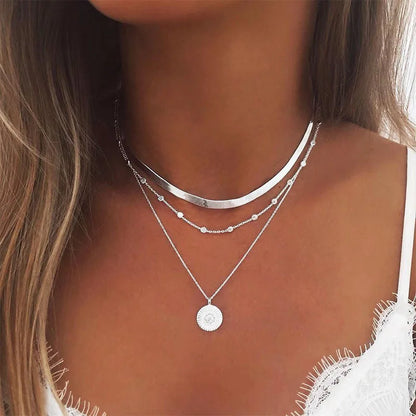 Sterling silver layered necklace