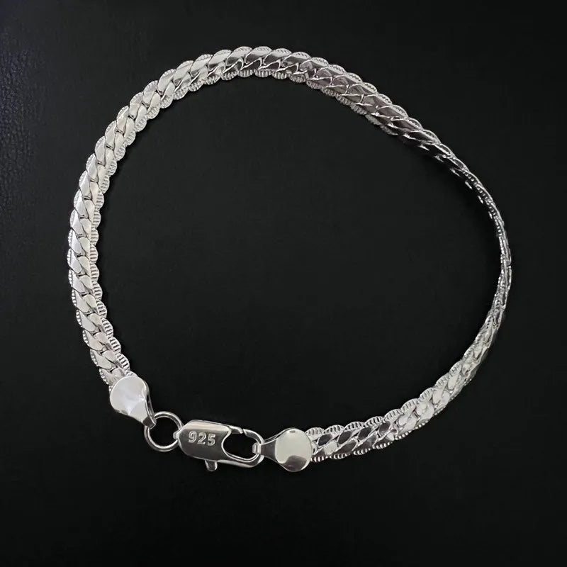 Silver chain bracelets