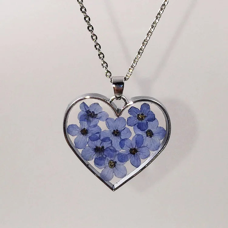 Pressed flower necklace