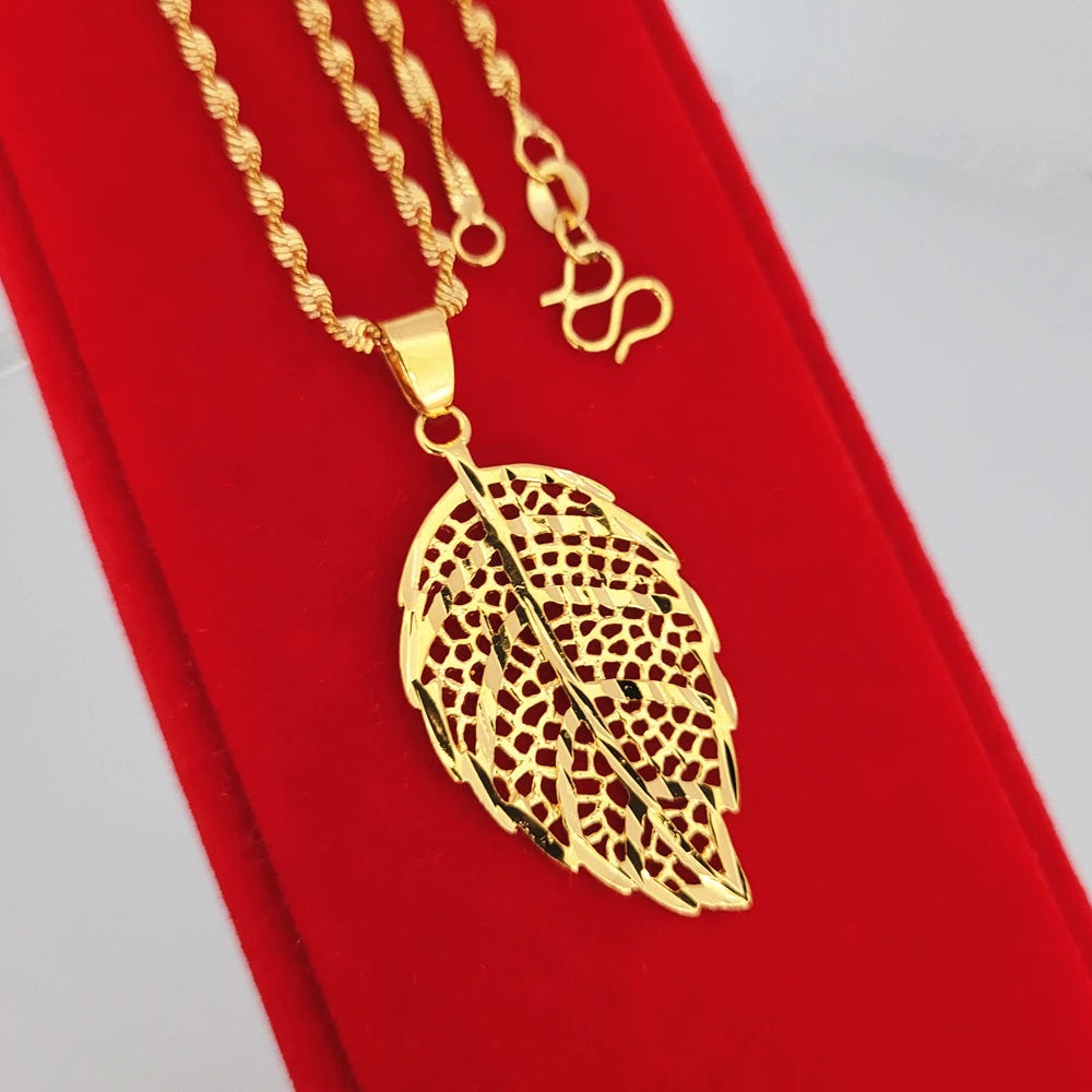 Gold leaf necklace