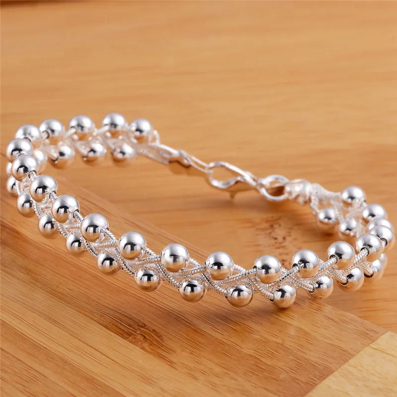 Sterling silver beaded bracelet