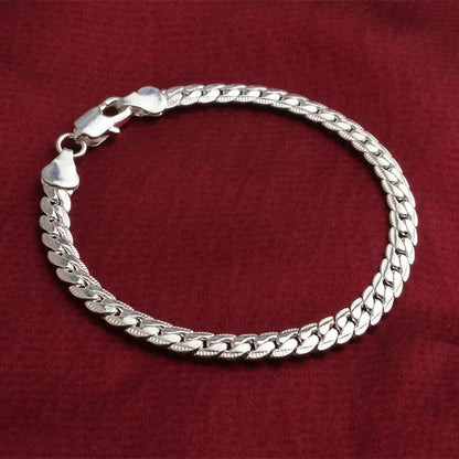 Silver chain bracelets