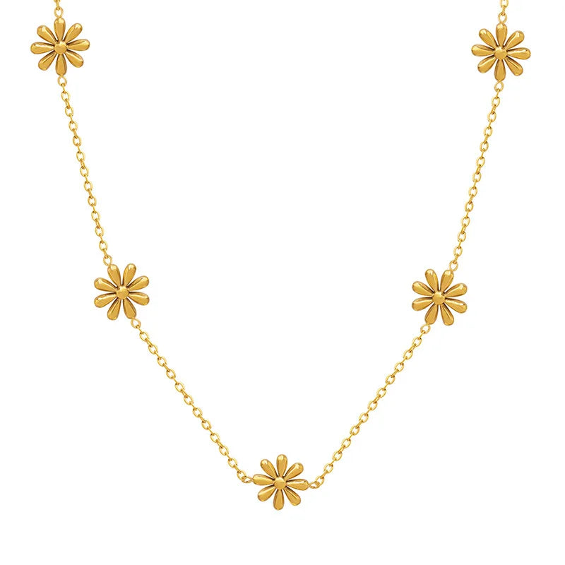 Gold daisy necklace