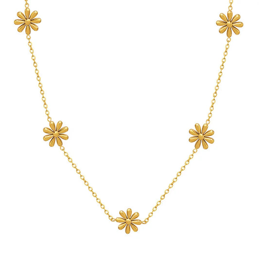 Gold daisy necklace