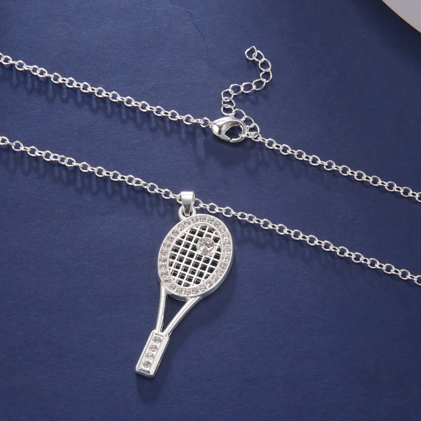 Tennis racket necklace