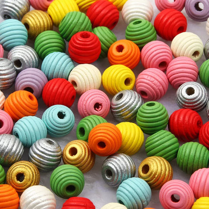 Colored wood beads