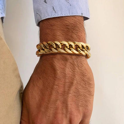 Mens gold chain bracelet