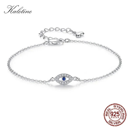 Silver evil eye bracelet