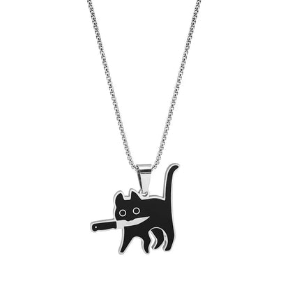 Black cat necklace