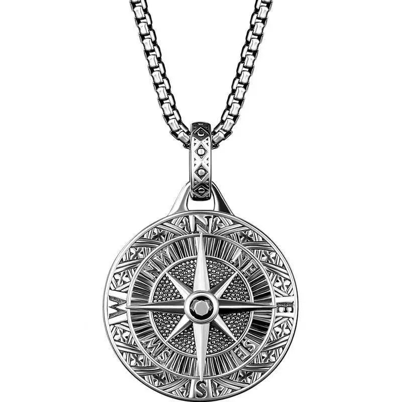 Mens compass pendant