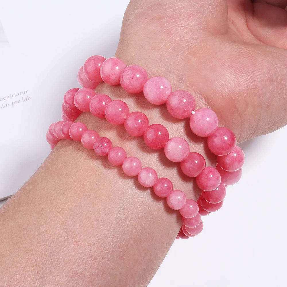 Pink beaded bracelet