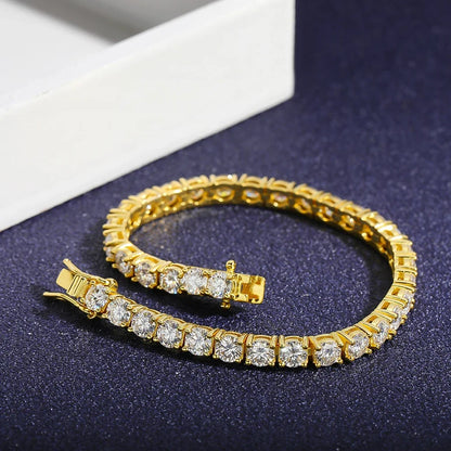 Yellow gold tennis bracelet