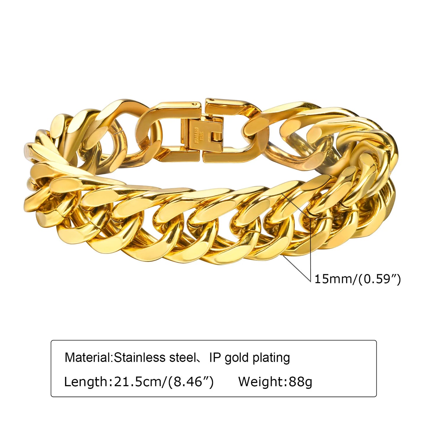 Mens gold chain bracelet