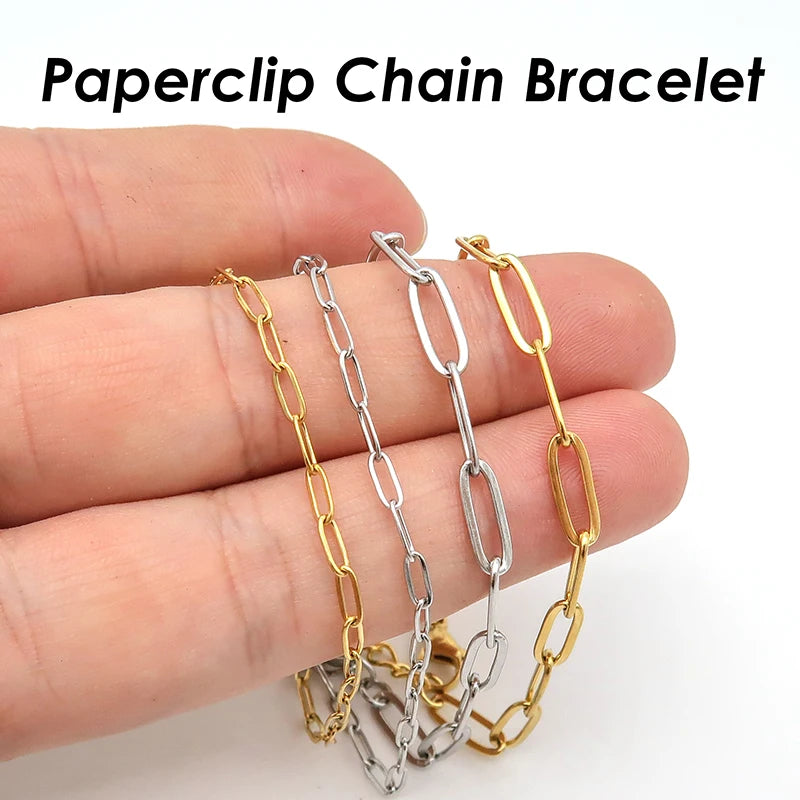 Gold paper clip bracelet