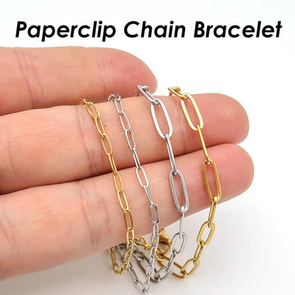 Gold paper clip bracelet