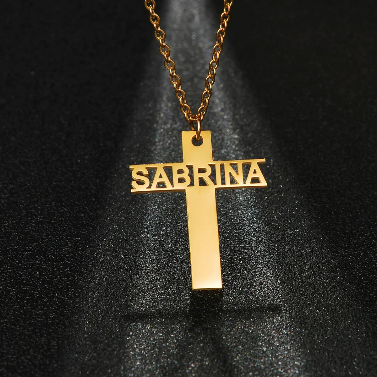 Personalized cross necklace