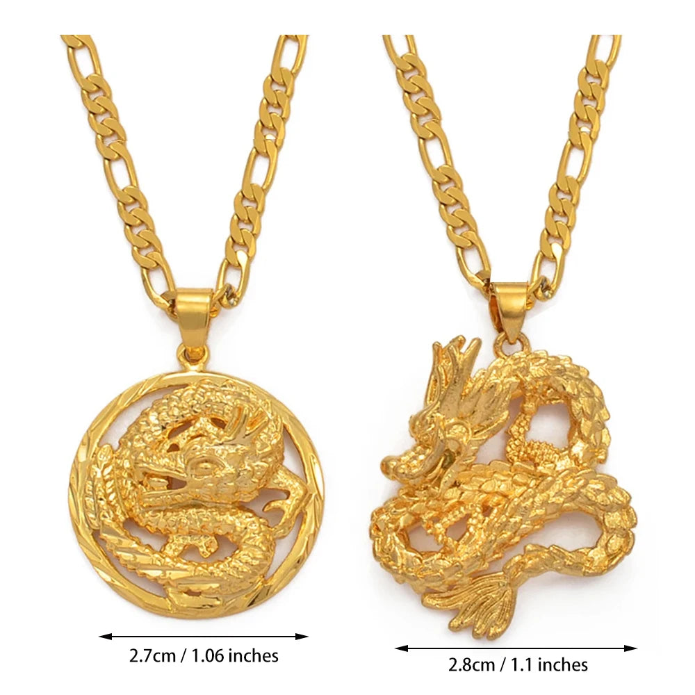 Gold dragon necklace