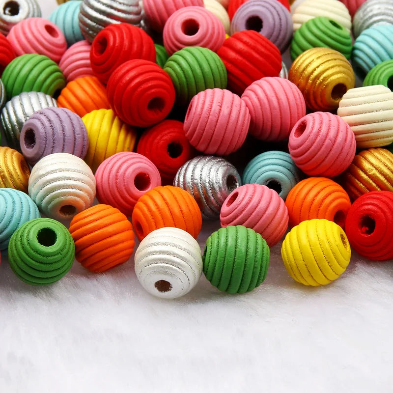 Colored wood beads