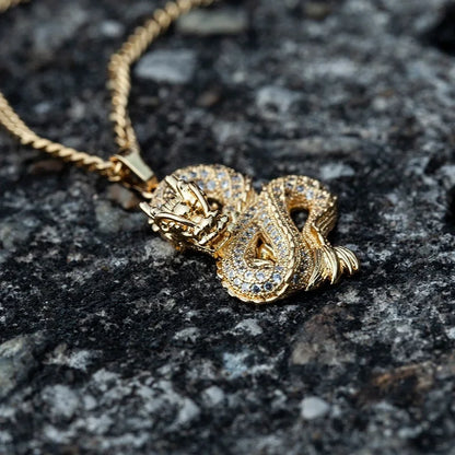 Gold necklace dragon